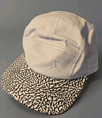 Air Jordan Jumpman 5 Panel Camp Hat Elephant Print Brim Gray One (READ)