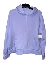 NEW Free People Movement Work It Out Oversized Hoodie Blue Purple Sz Large