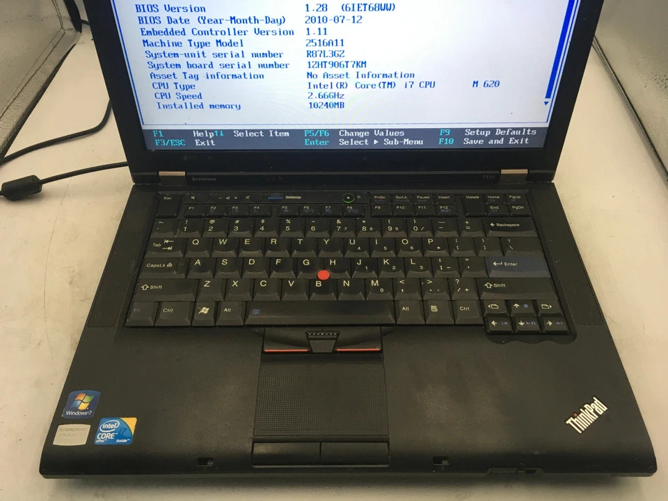 LENOVO THINKPAD T410 - BOOTS TO BIOS - INTEL I7 M620 - 10GB RAM - 14" - READ -BB - Image 3 of 4