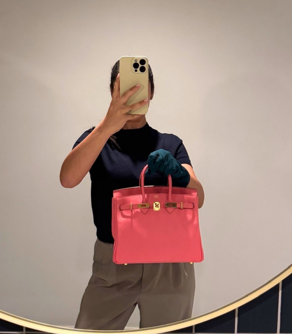 Hermès Rose Lipstick Swift Leather Birkin 25cm Retourne image 2