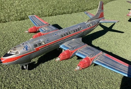 Marx Battery  American Airlines Electra ll Airliner Japan Tin Lithograph TN