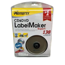 Memorex CD & DVD Label Maker Expert W/138 Labels & ExPressit Software New Sealed