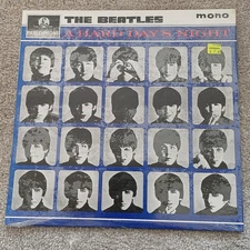 THE BEATLES - A HARD DAY'S NIGHT - 1988 UK REISSUE MONO PRESSING EX/EX .VINYL.