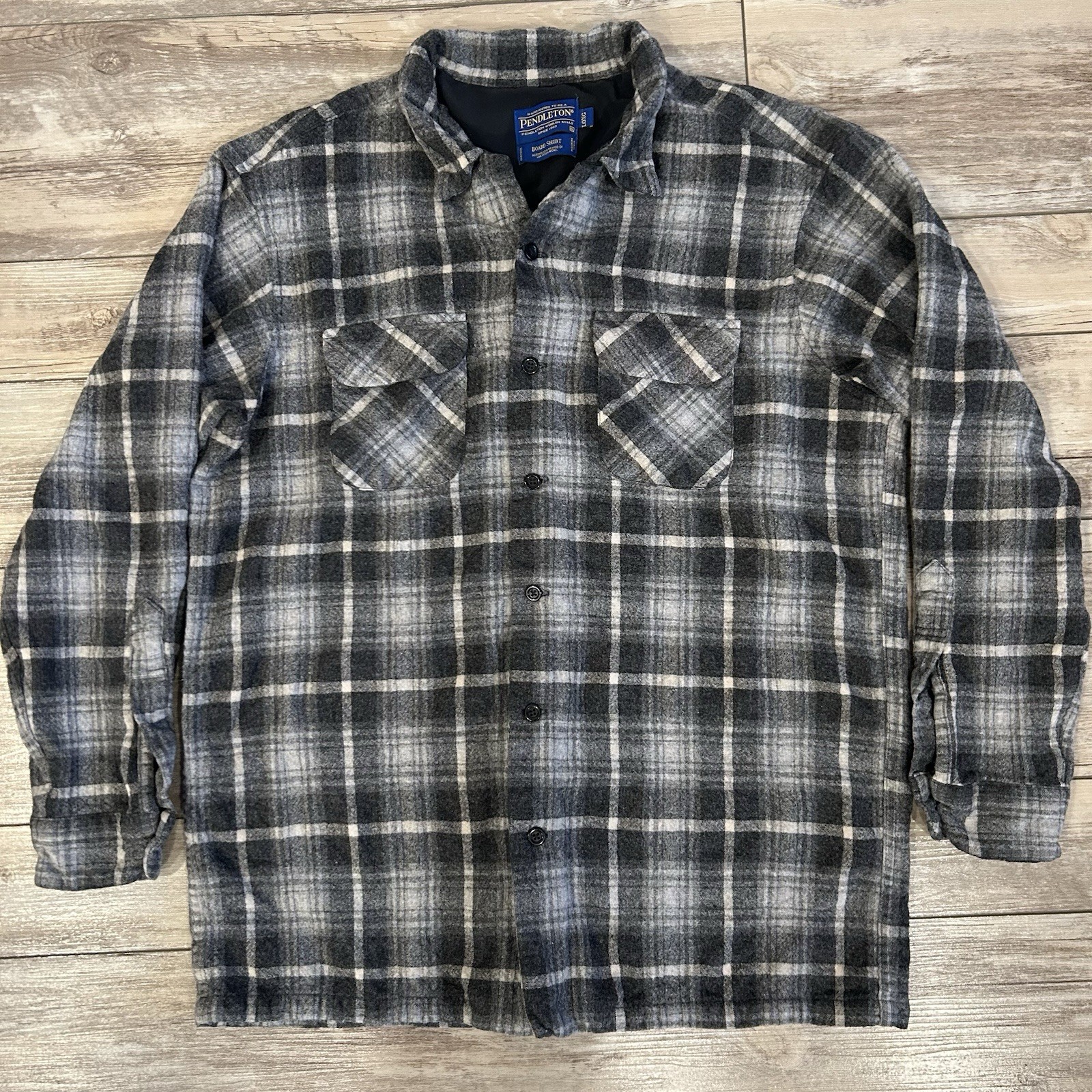 Pendleton Wool Board Shirt Loop Collar Button Up … - image 1