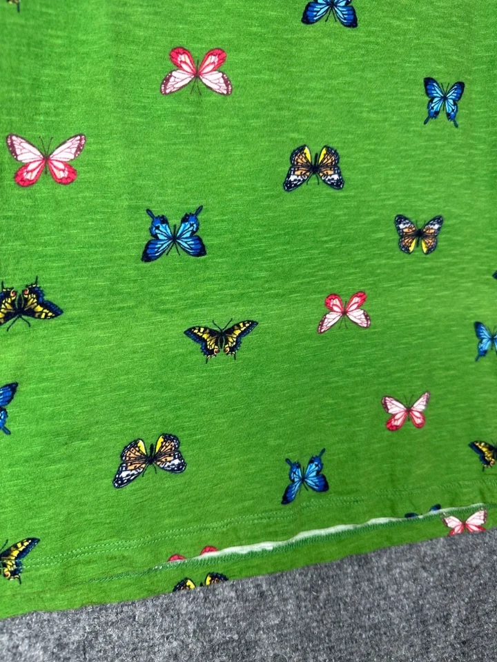 Anthropologie Green Butterfly Top XS Peter Pan Collar As Seen On Big Bang Theory - Image 4 of 4