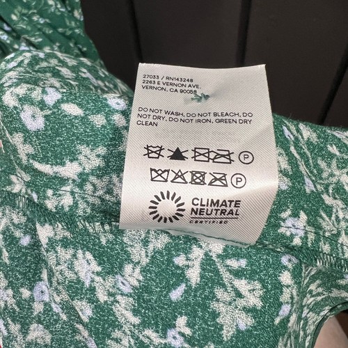 Reformation Zelda Dress Button Back Slit Midi Rosmarie Green 0 - Picture 9 of 9