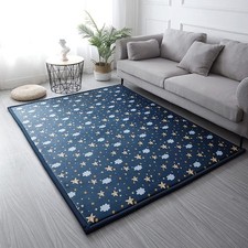 Loartee Starry Blue Coral Velvet Memory Foam Area Rug 4'11"x6'7" - 1" Thick, Was