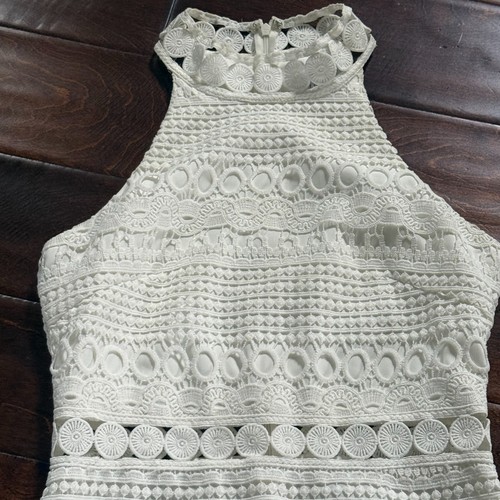 Two Sisters The Label Rivers White Lace Halter Dress Women’s Size Small 4 - Picture 6 of 12