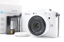 Fotocamera mirrorless Nikon 1 V1 bianca come nuova con otturatore obiettivo 10 mm f/2.8 Pancake 23