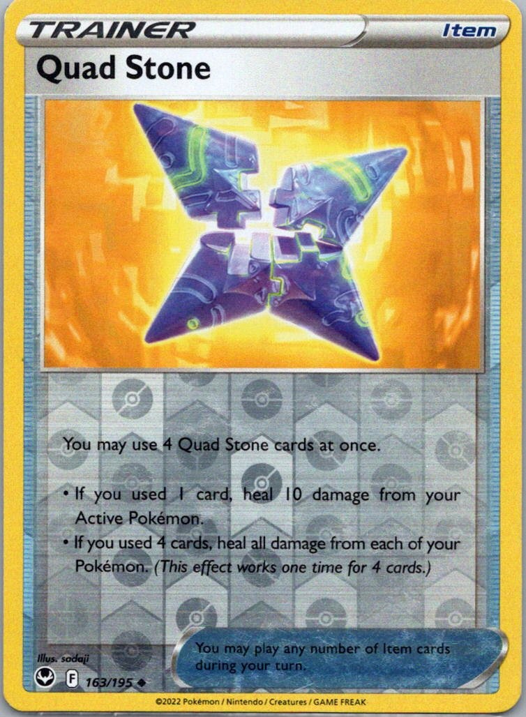 Pokemon TCG Quad Stone 163/195 Silver Tempest Rev Holo LP