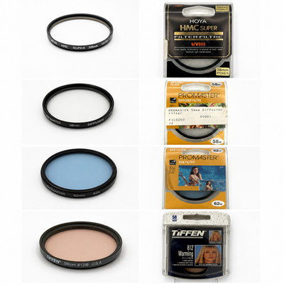 Hoya Tiffen ProMaster 4 Camera Lens Filter Lot 58mm 62mm UV Diffuser 82A 812