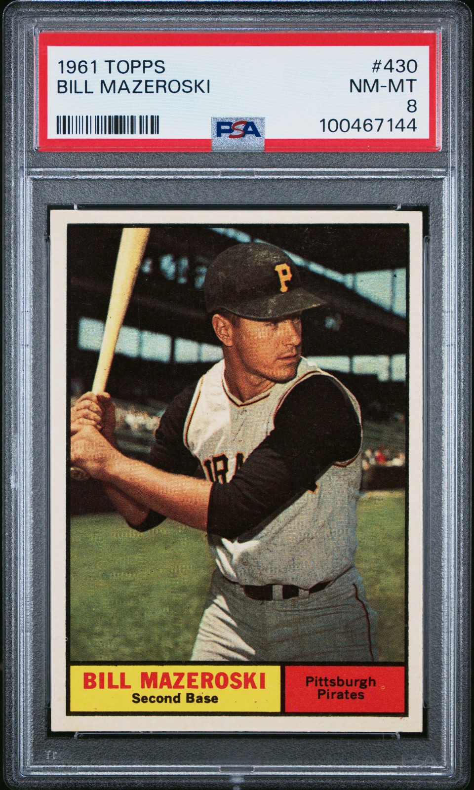 1961 TOPPS #430 BILL MAZEROSKI PSA 8