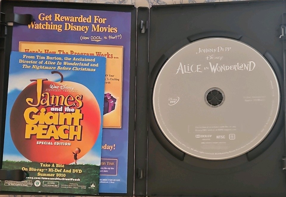 Disney Alice in Wonderland DVD Widescreen Featurette Johnny Depp Tim ...