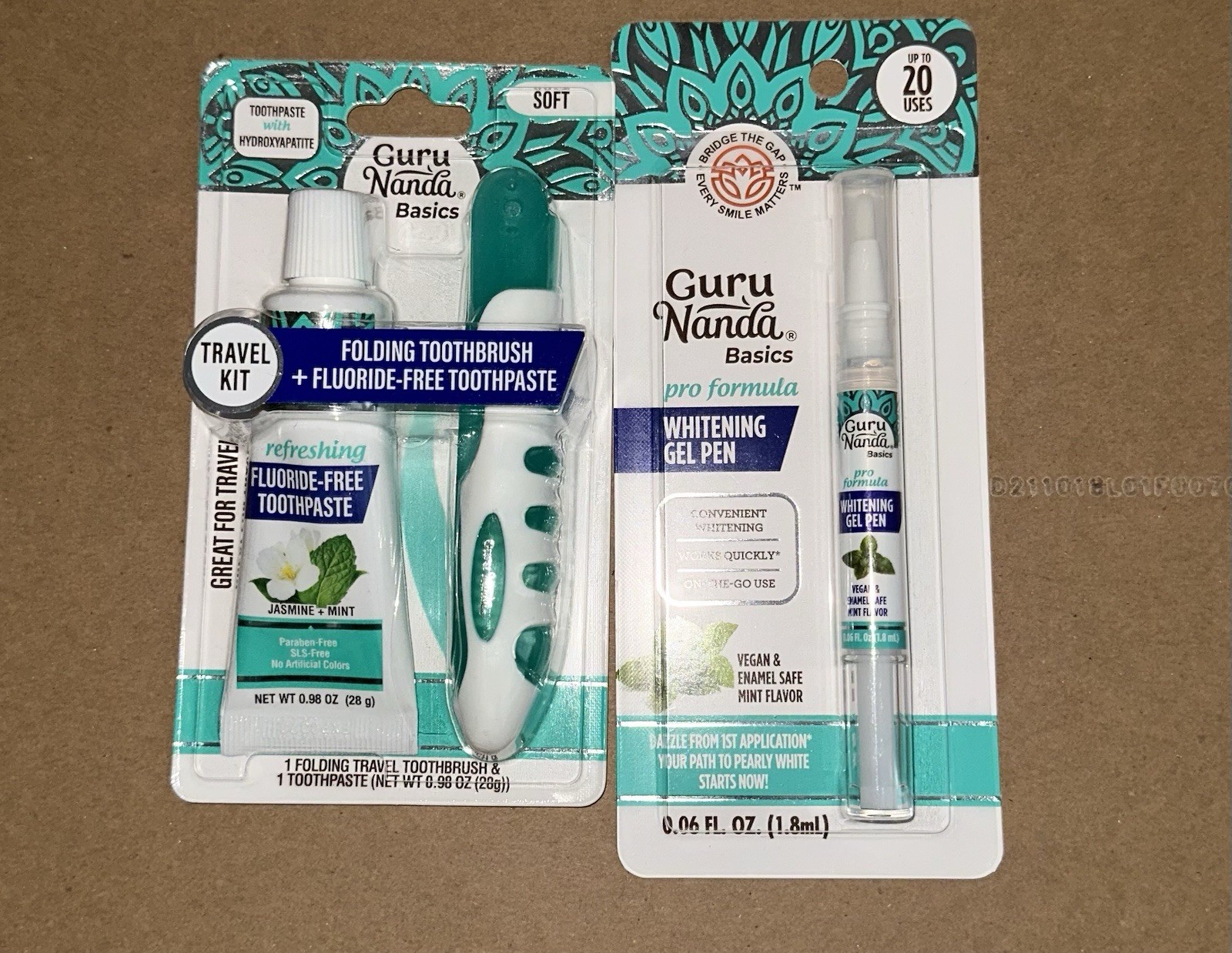 Guru Nanda Whitening Gel Pen & Folding Tooth Brush+Fluoride 