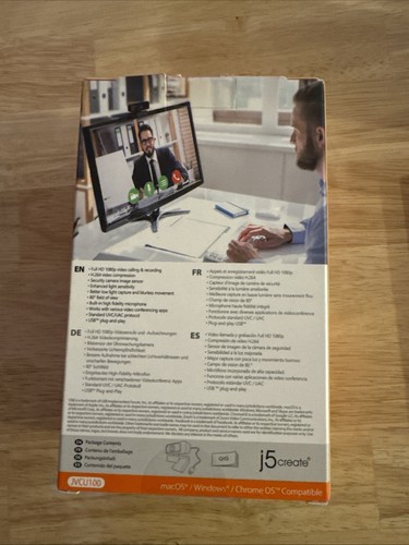 J5create USB HD Webcam with 360° Rotation JVCU100 - 第 3/4 張圖片