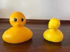 Two Classic Yellow Rubber Duck Bath Toy Figure Floating Water Toys
