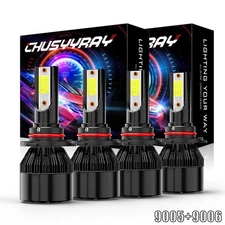 For Pontiac Vibe 2009 20104X 9005+9006 6000K LED Headlight Bulb High Low Beam