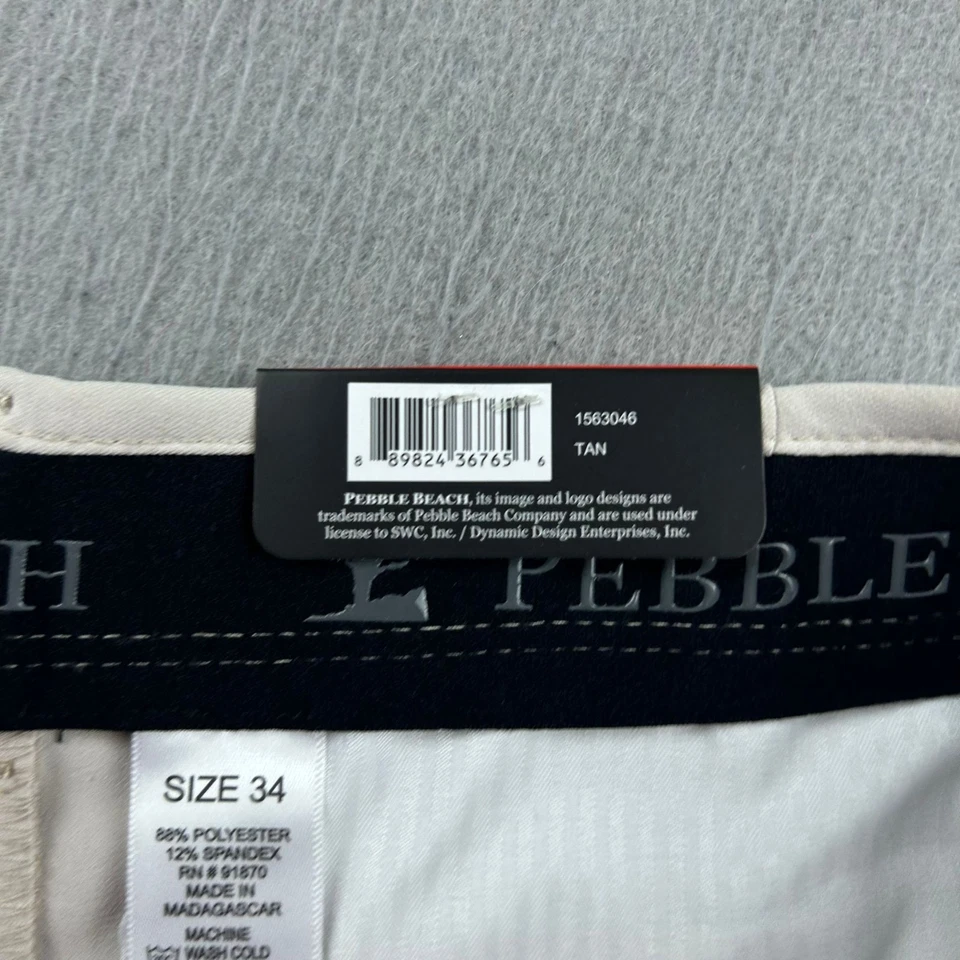 Pantalones Cortos de Playa Pebble Para Hombres 34 Marfil Frente Plano Rendimiento Chino Ligeros Nuevos con Etiquetas Foto 3 de 4