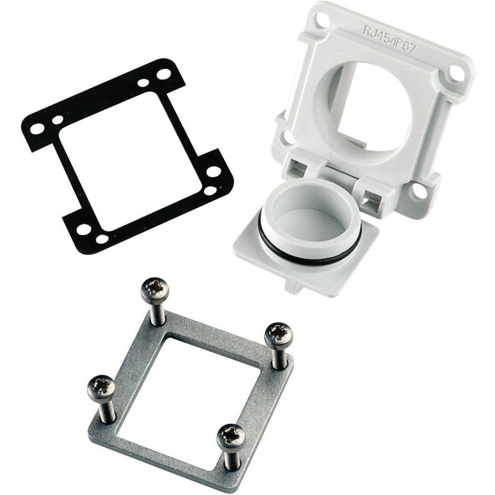 Bride à encastrer STX V6 Telegärtner 100023156 gris clair en plastique ABS