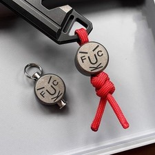 Titanium Knife Lanyard Bead Keychain Paracord Necklace Pendant Bracelet Bead EDC