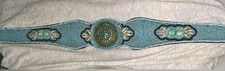 Vintage Handmade Cowrie Sea Shells Turquoise Chips Seed Beads Boho Tribal Belt