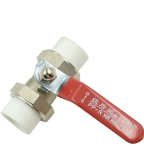 Double Socket Union Ball Valve. Copper Body. Steel Core 20mm .8 Dia PPR Fusion