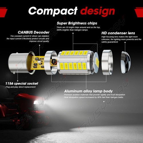 Super LED Bulb for Honda VTX1300R Retro 2005-2009 taillight 12v 21/5w light - Picture 10 of 15