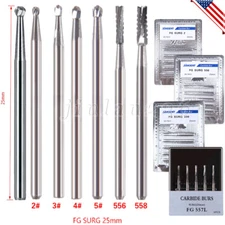 Dental FG SURG 2 3 4 5 330 557 Burs Fissure Tungsten Steel Carbide FG Bur Drills