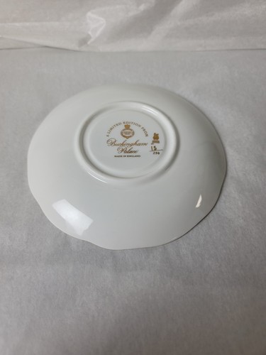 Queen Elizabeth II Buckingham Palace Limited Ed. 15/250 Tea Cup & Saucer Blue - Picture 9 of 11