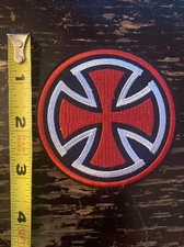 Iron Cross (Embroidered Iron on Circle patch) Independent Skateboard