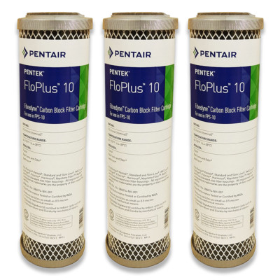 Pentek/Pentair FloPlus 10 Kohleblock Wasserfilter 0,5 Mikron 10 Zoll - 3er Pack