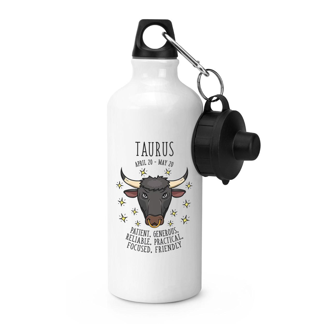 Taurus Horoscope Sports Drinks Bottle Camping Flask - Star Sign Astrology Zodiac