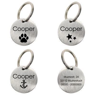 Hundemarke mit Gravur - Personalisiert für Hunde Welpen Katzen Pferde Tiermarke