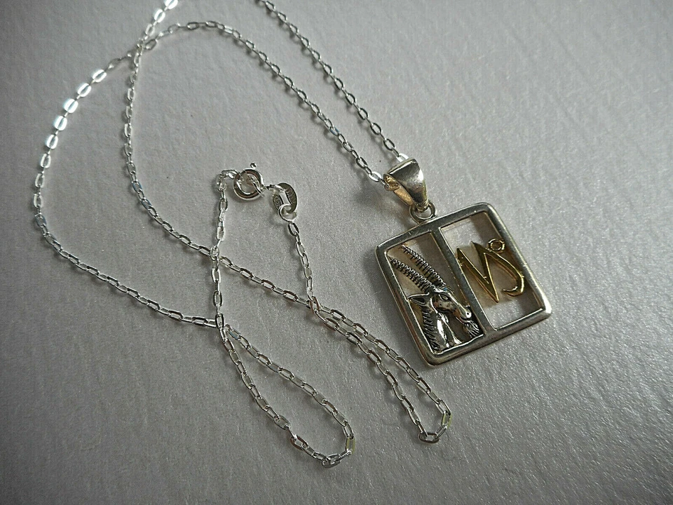 Peter камень PSCL серебро Козерог подвеска 18» цепочка ожерелье 2119B - Изображение 2 из 4