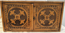 Beautiful Vintage Hand Carved Wooden Decorative Cupboard - 43.2cm width x 23.2cm