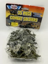 Delta Force Combat Soldiers 35 Piece Green Army Figures Plastic 2" Soldiers