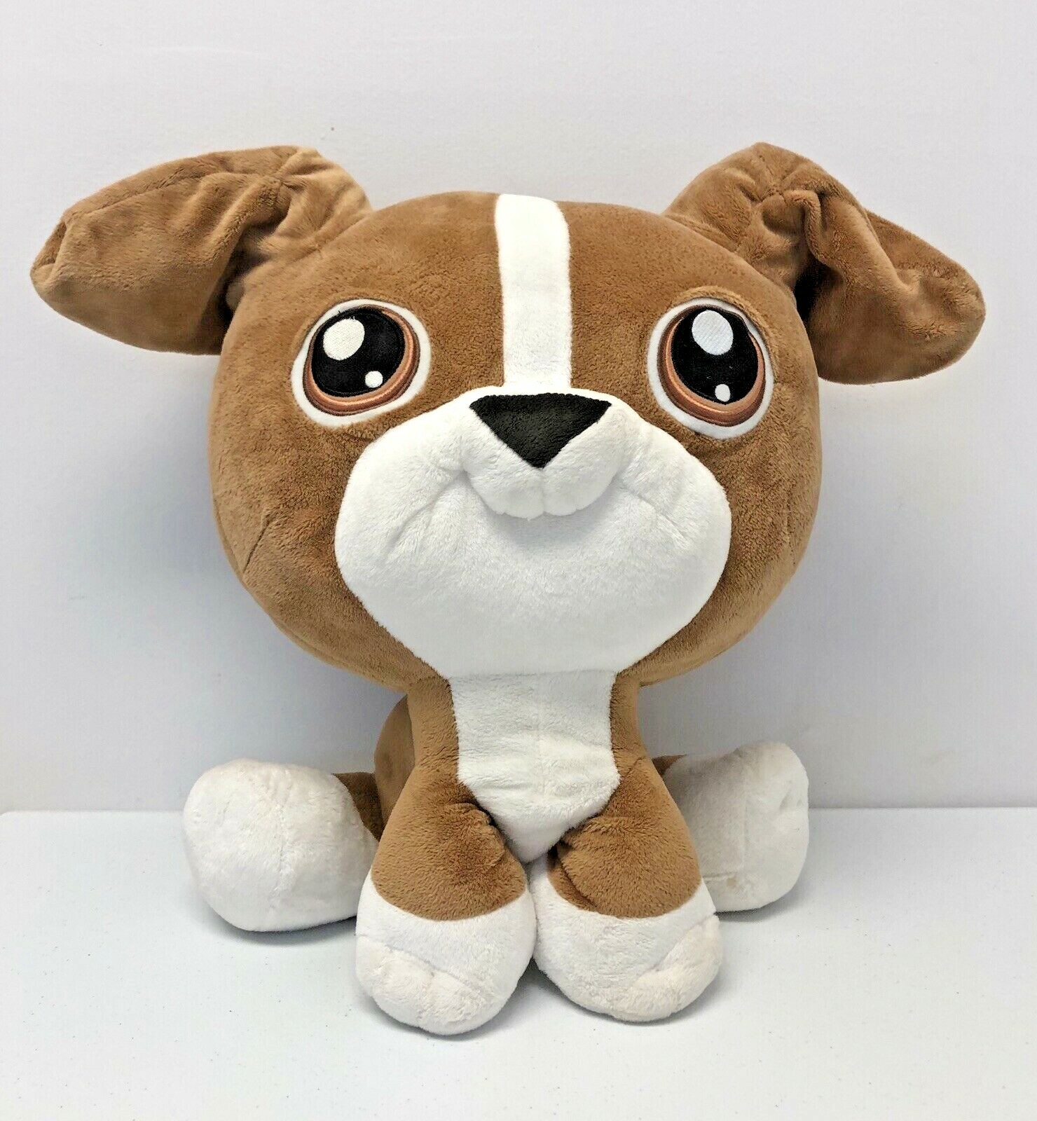 Littlest Pet Shop Plush Dog Boxer Puppy Brown Large Stuffed Animal 17