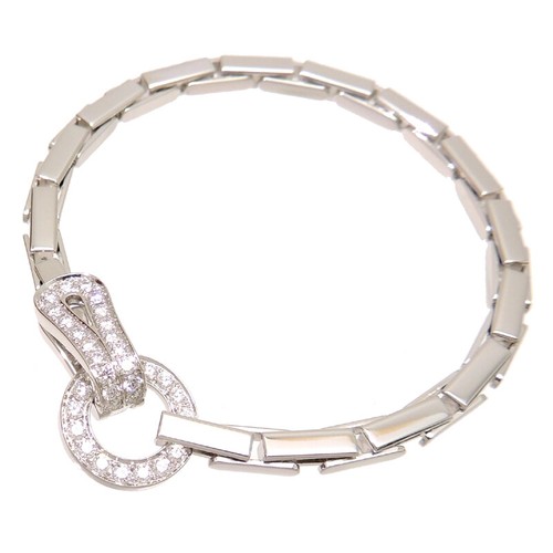 Cartier Agrafe Bracelet 750 White Gold Diamond Length 7.28inch Ex++ | eBay