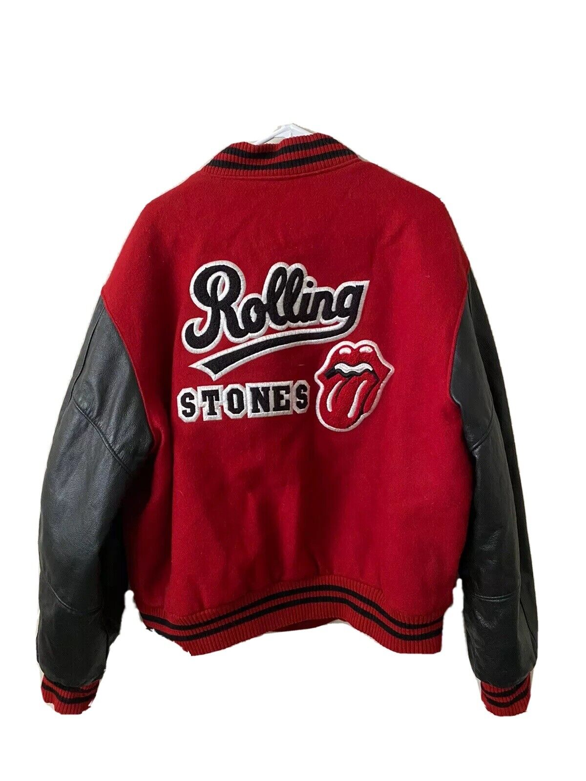 ROLLING STONES 1997 98 OFFICIAL WORLD TOUR LETTERMAN BOMBER JACKET