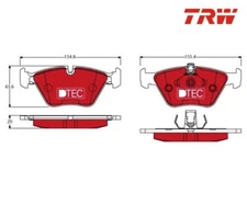 Brake pad set, disc brake DTEC COTEC TRW GDB1404DTE