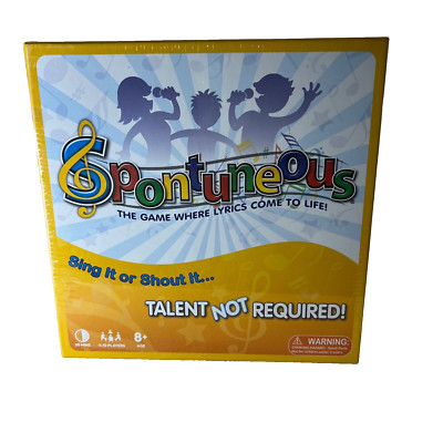 Spontuneous The Song Game Talent Not Required 4-10 Players Ages 8-Adult