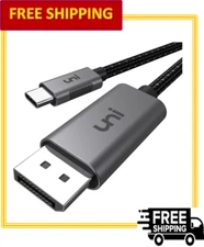uni USB C to Displayport Cable (4K@60Hz, 2K@165Hz) Thunderbolt 3/4 Compatible