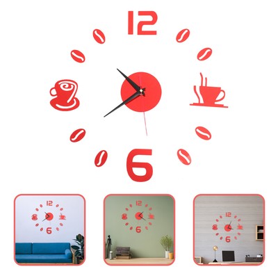 Wanduhr Kaffeetasse Uhr Exquisite DIY Acryl-Wanduhr für Wohnzimmer Schlafzimmer