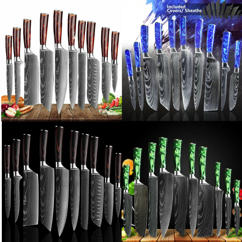 Profi Küchenmesser Set Japanisches Damaskus Edelstahl Scharfe Kochmesser Harz