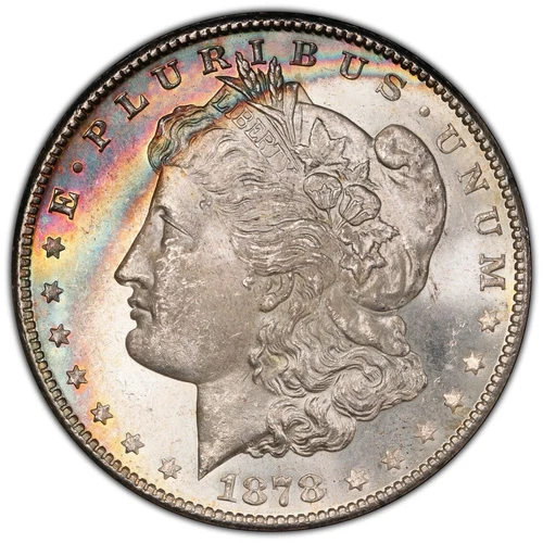 1878-S Morgan Silver Dollar PCGS MS64 Toned Gold Shield Label - ✪COINGIANTS✪