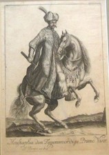 1686 ISTANBUL TURKEY MUSTAFA HORSE Ottoman Empire RARE DUTCH ENGRAVING J.PEETERS