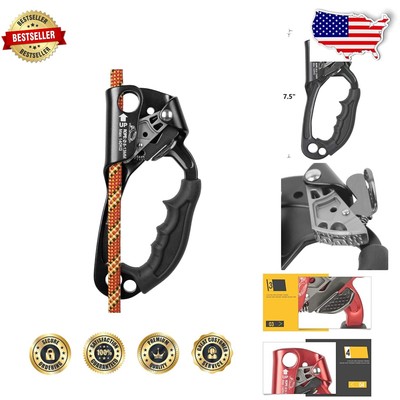 Ergonomic Hand Ascender Black Right or Orange Left - Lightweight Climbing Gear