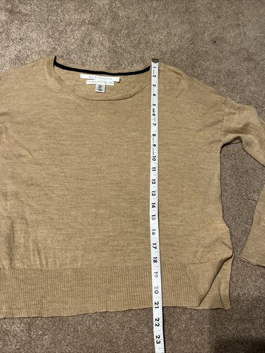 Max Studio 100 % extrafeiner kleiner Pullover aus Merinowolle hellbraun - Bild 6 von 8