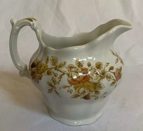 Ridgway Staffordshire Antique Rose Sugar Bowl & Creamer Set #4125 England - Picture 4 of 12