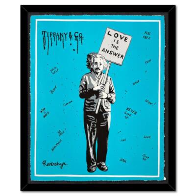 Nastya Rovenskaya ''Einstein'' Framed Unique Mixed Media Hand Signed